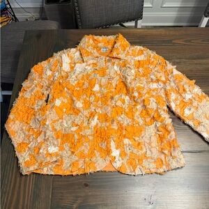 Parsley & Sage Vibrant Orange and Cream Jacket